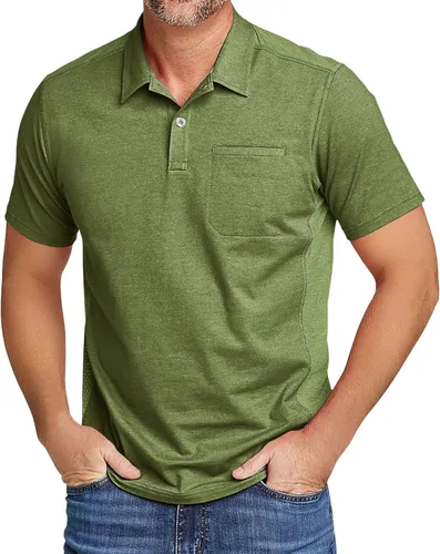 Miniatura 29 de V VALANCH Polo de golf de manga corta para hombre, estilo casual, con cuello que absorbe la humedad