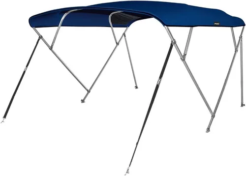 Miniatura 20 de MSC - Toldo superior de barco de 3 y 4 arcos, poliéster teñido en solución 600D, incluye 2 postes de soporte y 4 correas ajustables Verde bosque