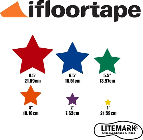 Miniatura 4 de LiteMark Calcomanía de estrella roja extraíble con acabado mate de 8.5 pulgadas para suelos, techos, paredes, computadoras portátiles y superficies