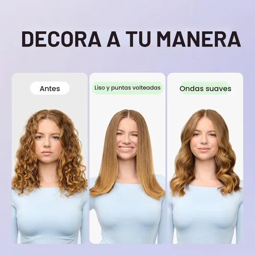Miniatura 5 de Cepillo alisador de pelo Wavytalk, cepillo alisador iónico Sleek Sweep, peine alisador de cerámica antiquemaduras con pantalla LED para cabello Oro