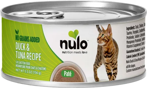 Miniatura 2 de Nulo Paté húmedo enlatado para gatos con receta de pato y atún, 5.5 onzas (paquete de 24)