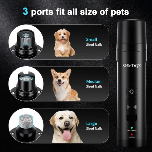 Miniatura 3 de Molinillo de uñas para perros, recortadores de uñas para perros y juego de cortaúñas con 2 luces LED. Molinillo de uñas para mascotas eléctrico