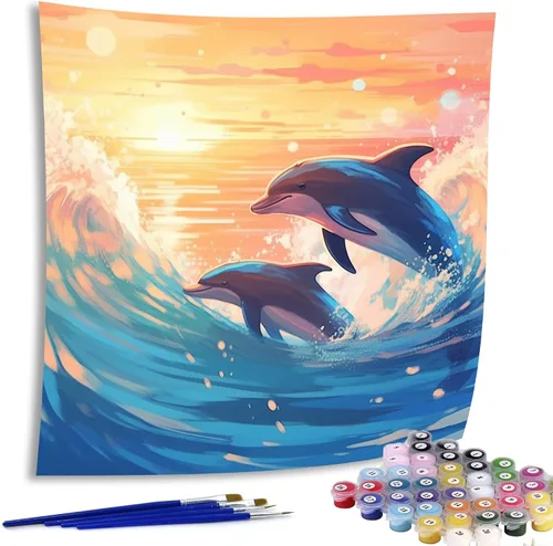 Miniatura 5 de Diymood Pintura por números para adultos, Navidad, pintura al óleo de muñeco de nieve, kits de pintura acrílica por números para niños, adultos