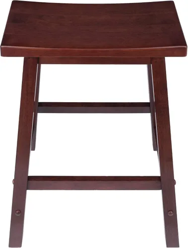 Miniatura 5 de Winsome Satori - Taburete de mostrador con asiento de sillín para cocina, 24 pulgadas, nogal