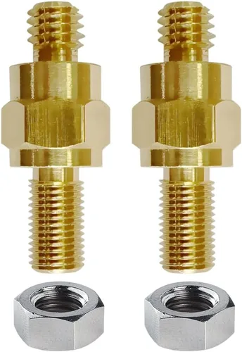 Miniatura 5 de Ampper 3/8"-16 y 3/8"-24 pernos de terminal de batería de poste lateral largo de latón, poste lateral estándar de batería extensor compatible