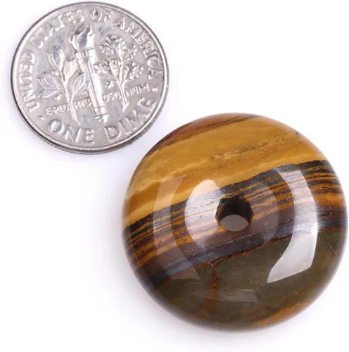 Miniatura 40 de JOE FOREMAN Anillo de cuarzo amatista natural de 1.181 in con colgante de donas circulares para hacer joyas, 1 unidad, Piedra