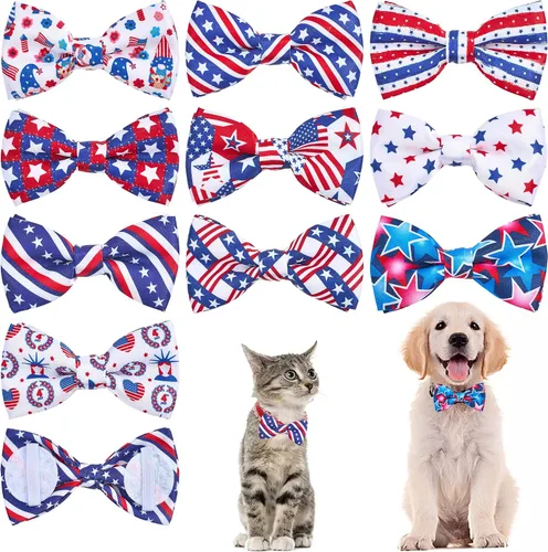 Miniatura 22 de PET SHOW Paquete de 10 corbatines de cumpleaños para perros pequeños, accesorios de collar deslizante para cachorros, gatos, mascotas, corbatines