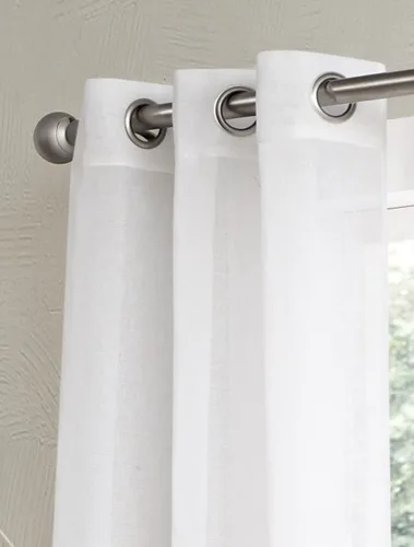Miniatura 2 de Dainty Home Linea - Par de paneles de cortinas traslúcidas con textura de lino con textura 3D, estilo bohemio 3D para dormitorio, 2 paneles