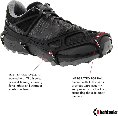 Miniatura 3 de Kahtoola EXOspikes - Calzado de tracción para senderismo y correr de invierno en nieve, hielo y terreno rocoso