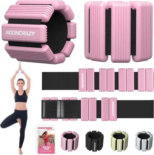 Miniatura 13 de Pilates - Pesas de tobillo y muñeca para mujer, juego de 2 pesas portátiles y fuertes para brazos y piernas (1 libra/2.2 libras cada una), pesas