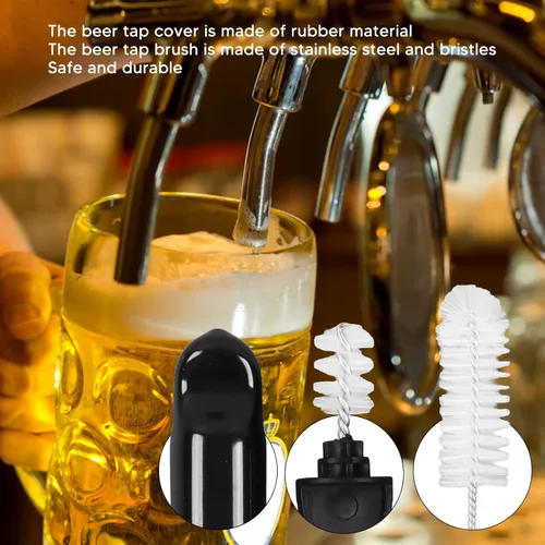 Miniatura 5 de TOPINCN Grifo de cepillos largos para cerveza, barriles de cerveza Kegging para elaborar cerveza Tapón Tapón de cepillo de cepillo de higiene Kit