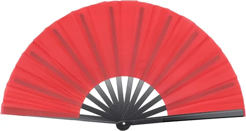 Miniatura 8 de Quacc Ventilador de mano plegable grande de 13 pulgadas, tela de nailon vintage, retro, gran abanico para baile de línea, festival chino de Kung Fu