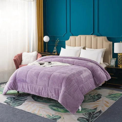 Miniatura 16 de KASENTEX Edredón de felpa sherpa de lujo súper ultrasuave, tamaño Queen, ropa de cama acogedora y reversible de piel sintética, lavable a máquina