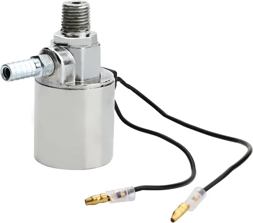 MaxLouder Válvula solenoide de bocina de aire NPT de 1/4 "NPT 12V/24V para tren, camión, bocina de aire, carcasa de metal cromado (válvula solenoide