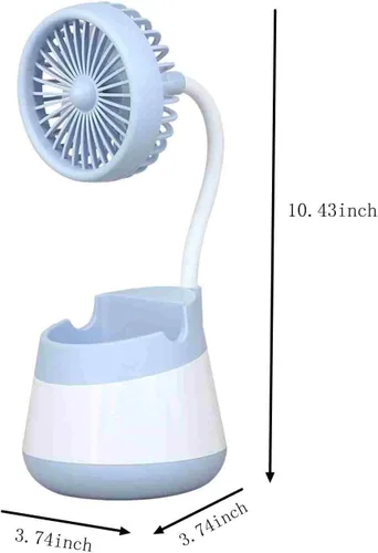 Miniatura 2 de Soporte para bolígrafo con ventilador portátil, organizador de escritorio de plástico, accesorios de escritorio y espacio de trabajo, suministros