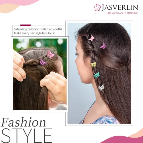 Miniatura 5 de JASVERLIN Pinzas para el cabello de mariposa coloridas, lindas pinzas pequeñas para niñas, Y2K 90s para niños y mujeres, mariposas, accesorios