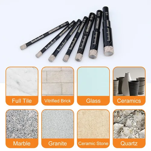 Miniatura 5 de 3 paquetes de brocas de diamante seco de 5/8" 14mm con soldadura al vacío, sierras de agujero de diamante para azulejos de granito, cerámica
