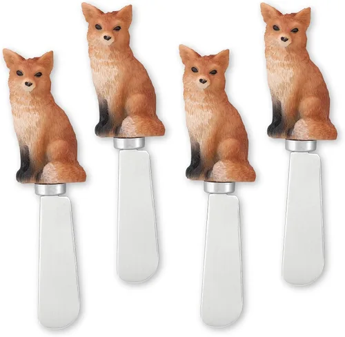 Miniatura 6 de Supreme Housewares Black Bear - Esparcidores de queso pintados a mano, mangos de resina con cuchillas de acero inoxidable para untar queso crema