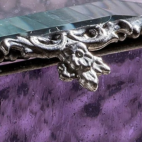 Miniatura 4 de J Devlin 836 - Caja decorativa de vitrales morados, exhibición de joyas de recuerdo, caja 836
