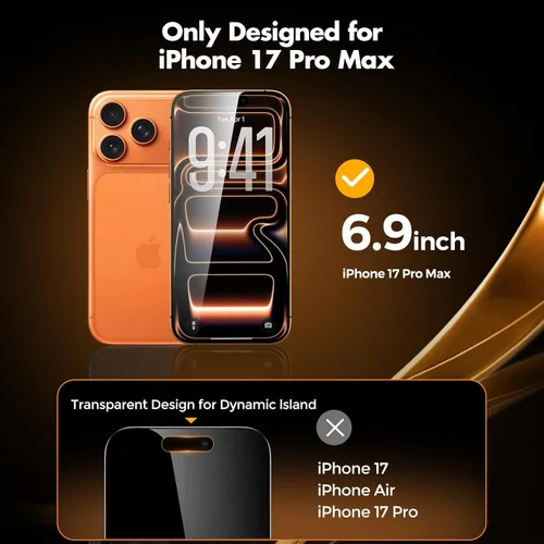 Miniatura 2 de UNBREAKcable Protector de pantalla de privacidad para iPhone 17 Pro Max, cobertura completa, vidrio templado inastillable