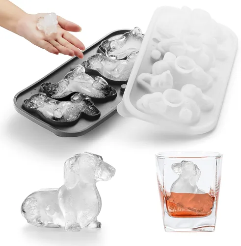 Miniatura 8 de Nax Caki Bulldog Gifts - Molde para cubitos de hielo 3D Bulldog con formas divertidas, molde de hielo grande de 2.4 pulgadas, bandejas de cubitos