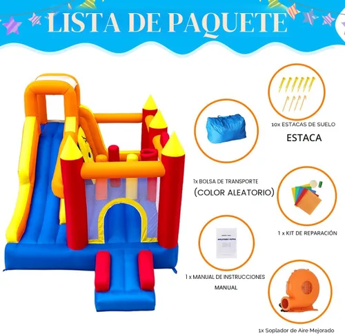 Miniatura 8 de Baralir Casa de Rebote Inflable con Área de Salto Extragrande de 8.98 * 4.82 Pies, Casa de Rebote para Niños con Tobogán Extra Largo de 88 Pulgadas