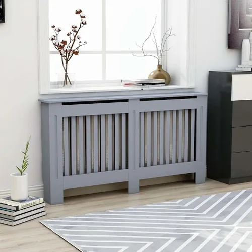 Miniatura 37 de 2 piezas de MDF para el hogar, calentador de sala de estar, soporte lateral para calefacción, cubierta de radiador, estante de gabinete de Blanco