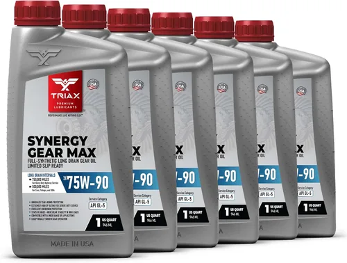 Miniatura 10 de Triax Synergy Gear Max 75W-90 GL-5 Limited Slip - Drenaje ultra largo 500k millas, transmisión manual, lubricante para engranajes/diferencial