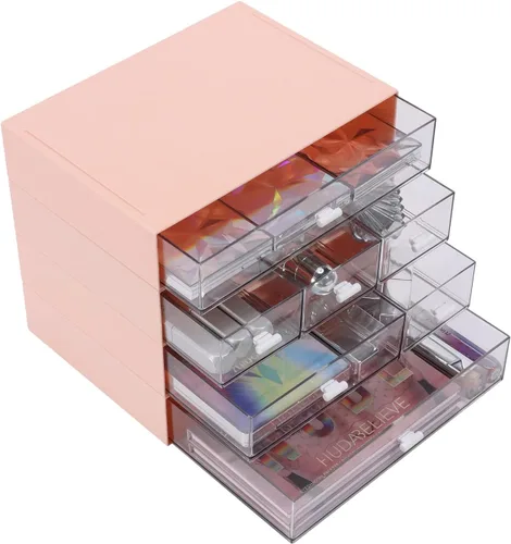 Miniatura 12 de Organizador de escritorio para manualidades y almacenamiento con 7 cajones planos, accesorios de escritorio de plástico apilables y organizador
