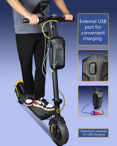 Miniatura 4 de Bolsa de almacenamiento para scooter con puerto de carga USB, bolsas de manillar para patinete eléctrico, bicicleta eléctrica, ebike Correas largas