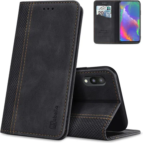 Miniatura 19 de AKABEILA Para Samsung A5 2017 Cartera Funda de Tarjeta de Crédito Titular Cierre Magnético Kickstand PU Cuero A Prueba de Golpes Flip Folio Libro
