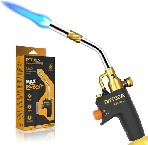 RTTOOA Cabeza de Antorcha de Propano, GJ-8000pro Cabeza de Antorcha de Alta Intensidad, Kit de Antorcha de Gas de Arranque por Gatillo para Propano,