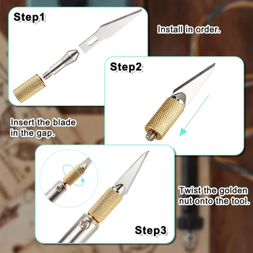 Miniatura 4 de Honoson - Herramienta de corte con cuchillo caliente eléctrico de 19 piezas, cortador de plantillas con cuchillo caliente multiusos con soporte