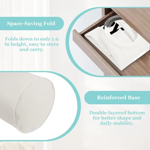 Miniatura 6 de WOOHA Cesta de lavandería grande de 115 litros, cesta plegable para ropa, cestas altas de tela plegables para dormitorio, armario, baño