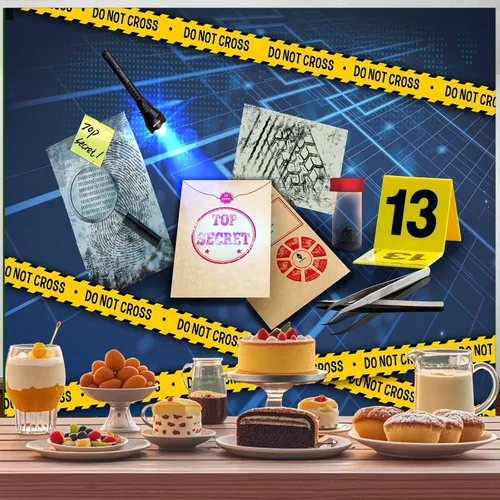 Miniatura 4 de Telón de fondo de detective, 5x3ft Top Secret Agent Spy Evidence Bag Misterio Sospechoso Investigación Fotografía Fondo Foto Cabina Estudio Apoyos