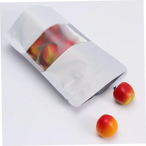 Miniatura 3 de 100 bolsas con cierre de cremallera aluminizadas con ventana transparente, bolsas de almacenamiento de alimentos para aperitivos y té, embalaje a