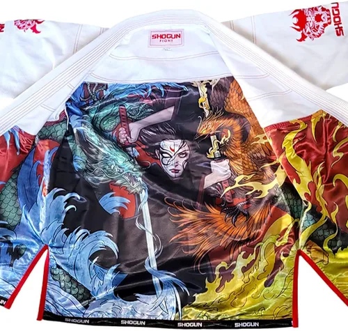Miniatura 7 de SHOGUN Combate Jiu Jitsu Gi Elemental Premium 15.87 oz Pearl Weave Algodón BJJ