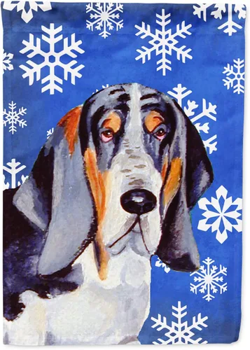 Miniatura 19 de Caroline's Treasures SC9374GF Bulldog English Snow flakes Holiday Garden Flag Buzón Bandera decorativa para patio exterior, patio, obras de arte
