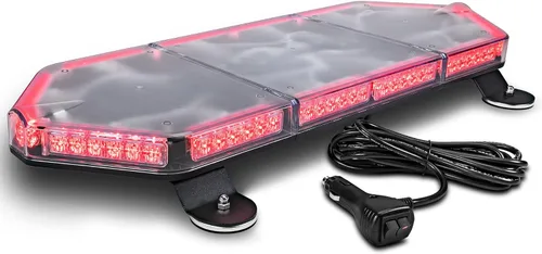 Miniatura 43 de NanoFlare NFMB56 Mini Barra de Luz Estroboscópica LED Roja Blanca de 17" 12V 56W [Clase SAE 1] [Imán/Montaje Permanente] Barra de Luz de Baliza