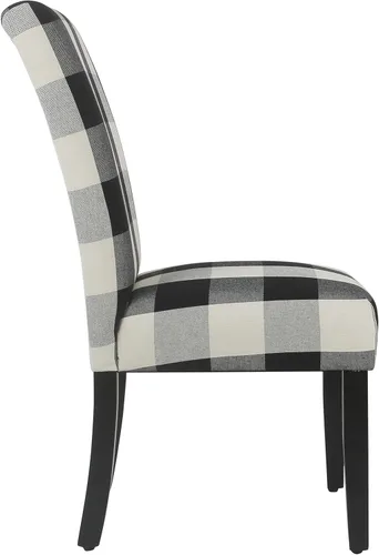 Miniatura 53 de Homepop Silla de comedor con detalles festoneados, sillas de comedor Parsons tapizadas, muebles decorativos para el hogar, tejido gris claro