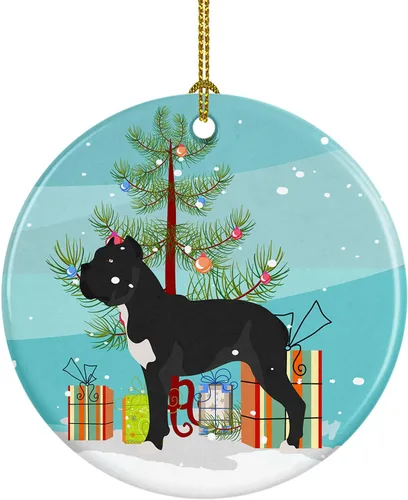 Miniatura 29 de Caroline's Treasures American Toy Fox Terrier - Adorno de cerámica de Navidad para colgar en el árbol de Navidad, decoración para el hogar, Navidad