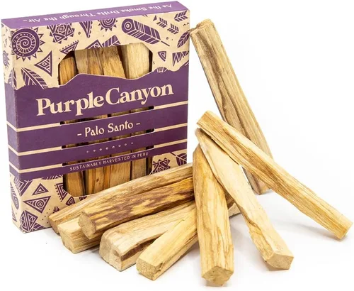 Miniatura 10 de Purple Canyon Palitos de incienso Palo Santo - Paquete de 6 Incienso natural cosechado de forma sostenible para manchas, meditación, limpieza