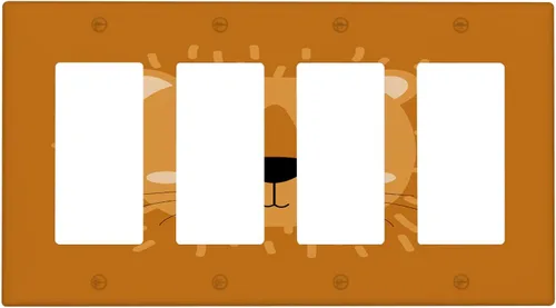 Miniatura 79 de Cubierta de interruptor de luz dúplex de elefante de dibujos animados de 1 banda, cubiertas de enchufe, placa frontal decorativa para receptáculo