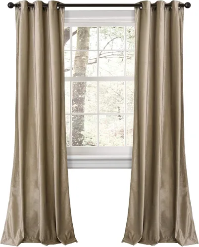 Miniatura 37 de Lush Decor Prima Velvet Sólido - Par de paneles de cortinas para ventana con ojales de filtrado de luz, 95" L x 38" A, Negro