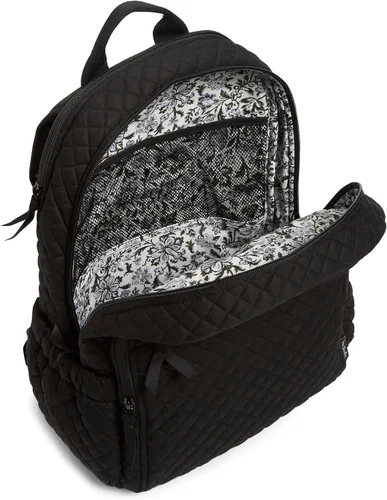 Miniatura 3 de Vera Bradley Mochila Campus de Algodón para Mujer, Negro algodón reciclado