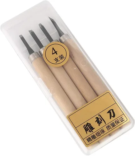 Miniatura 6 de Juego de cuchillos para tallar, afilador manual de madera, cuchillos de sello de goma, cincel para principiantes, juego de herramientas de tallado