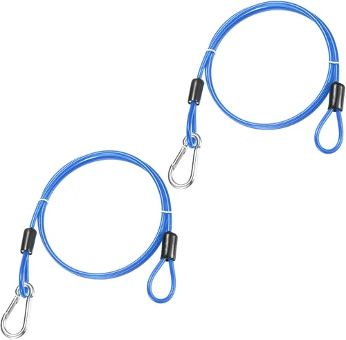 Miniatura 16 de Cable de seguridad con ganchos y bucles [2 piezas] – 6.56 pies / 258.3 pulgadas de acero inoxidable para equipaje de seguridad para bicicletas