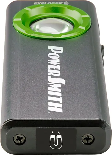 Miniatura 4 de PowerSmith Linterna EDC recargable, banco de energía de 1200 lúmenes linterna plana delgada con carcasa de metal, clip de bolsillo magnético, cable