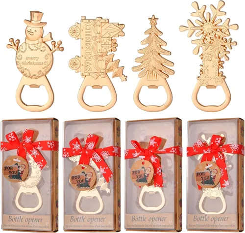 24 abrebotellas con temática navideña, recuerdos de fiesta y regalos para bodas, despedidas de soltera o baby showers, decoraciones ideales y