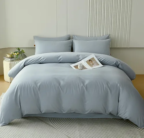 Houseri - Juego de edredón azul, tamaño Queen, ropa de cama para mujeres y niñas, juego de edredón de color azul claro, tamaño Queen, para niños y